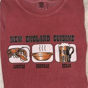 Comfort Colors Maroon New England Cuisine Tee
